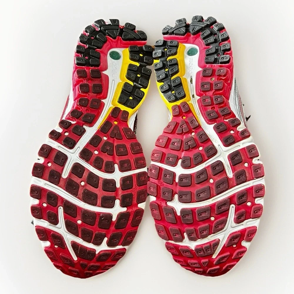 Brooks Ghost 6 Running Men's Shoes Silver Red Yellow White Size 9 2E (Wide) - Picture 10 of 11